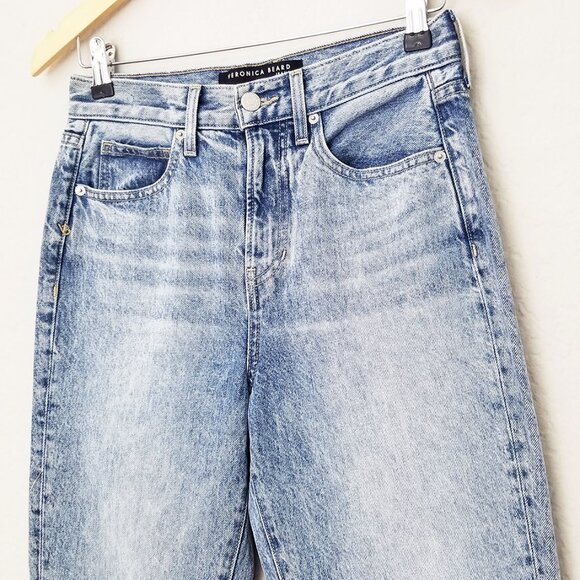 Veronica Beard Carly Kick-Flare Jean 25 Raw Hem High Rise Blue Pebble Stone $248 - Picture 6 of 16